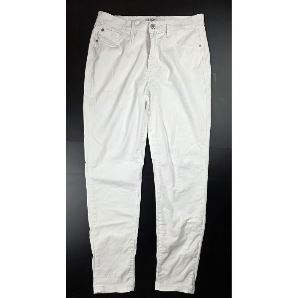 Curve Appeal White High Rise Straight Leg Jeans Women's Size 10/30
